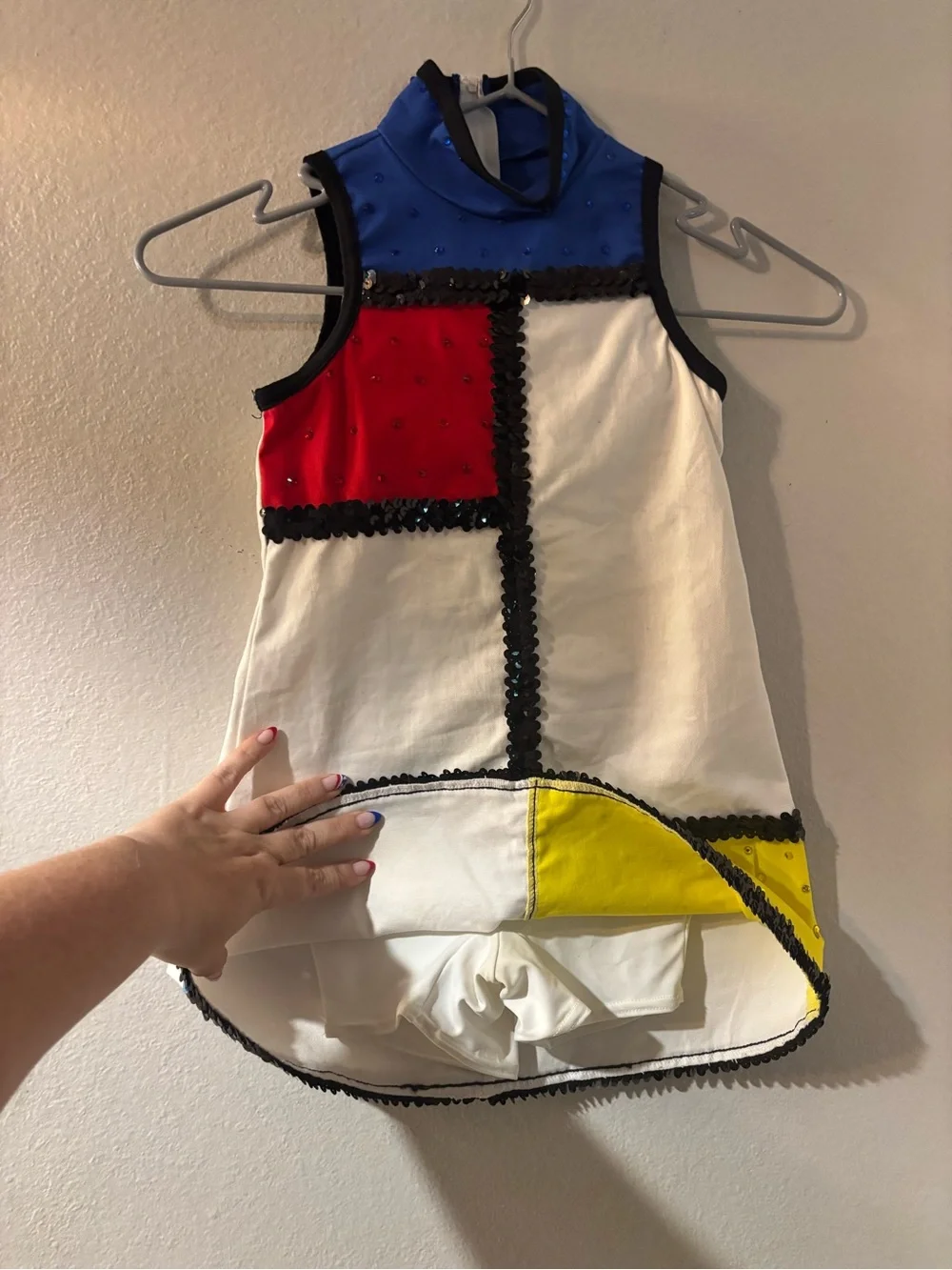 Weissman “Brick House” Colorblock Dance Costume Dress - Blue, Red, Yellow, White